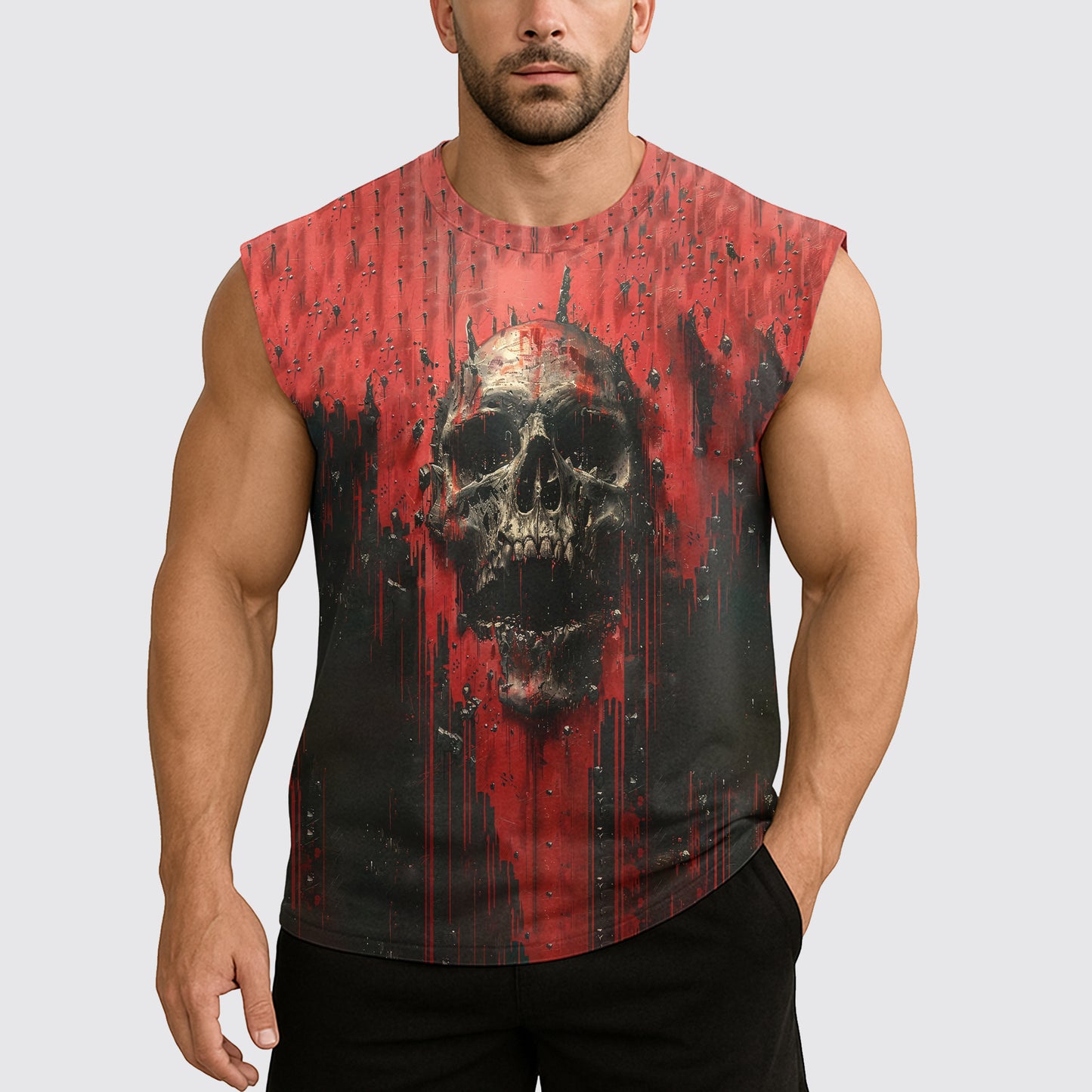 Dread Skull Cut-Off Tank- AA07996