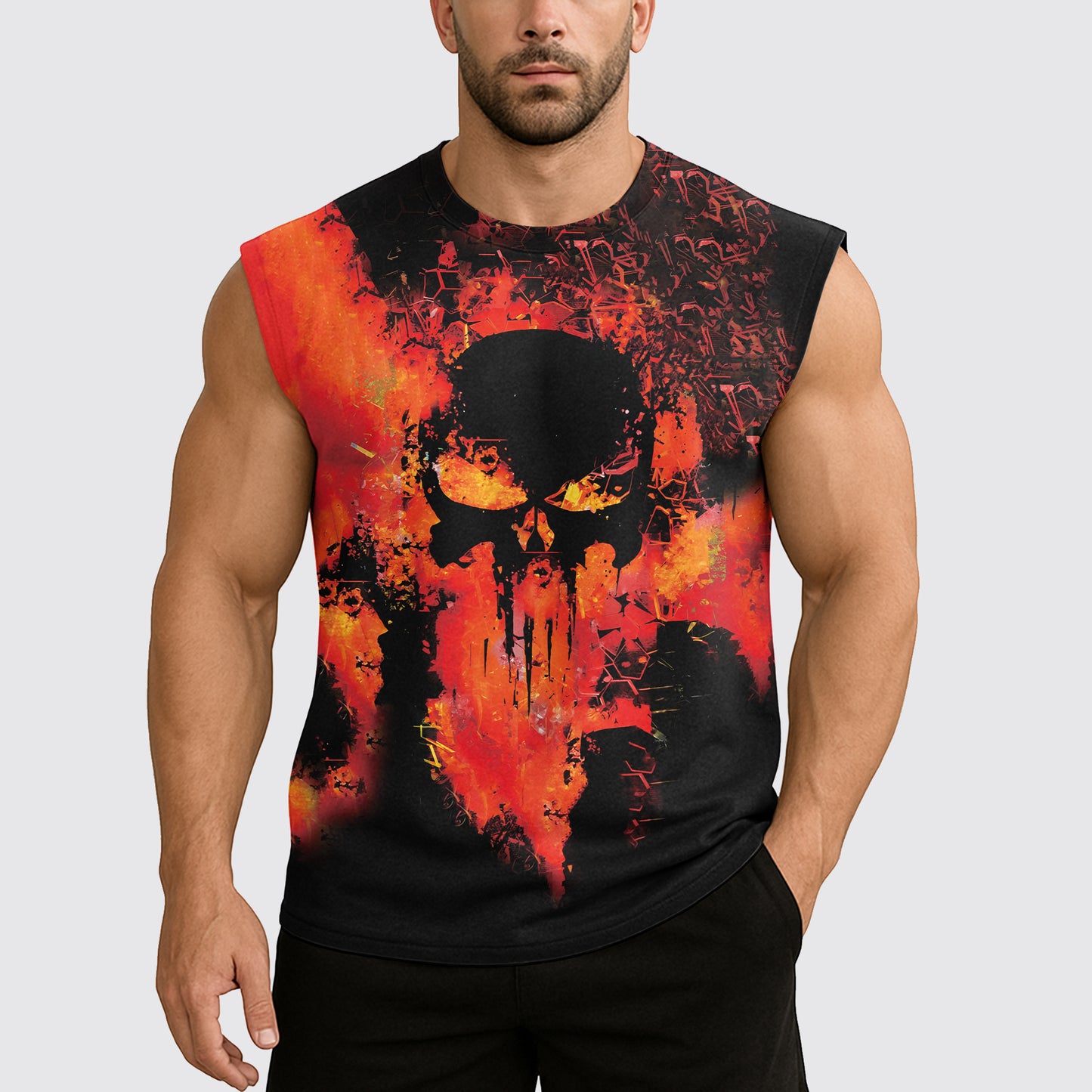 Dread Skull Cut-Off Tank- AA07998