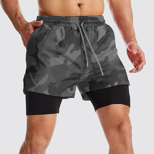 Camo Double Layer Performance Shorts- AA08073