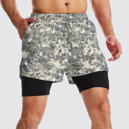 Camo Double Layer Performance Shorts- AA08074