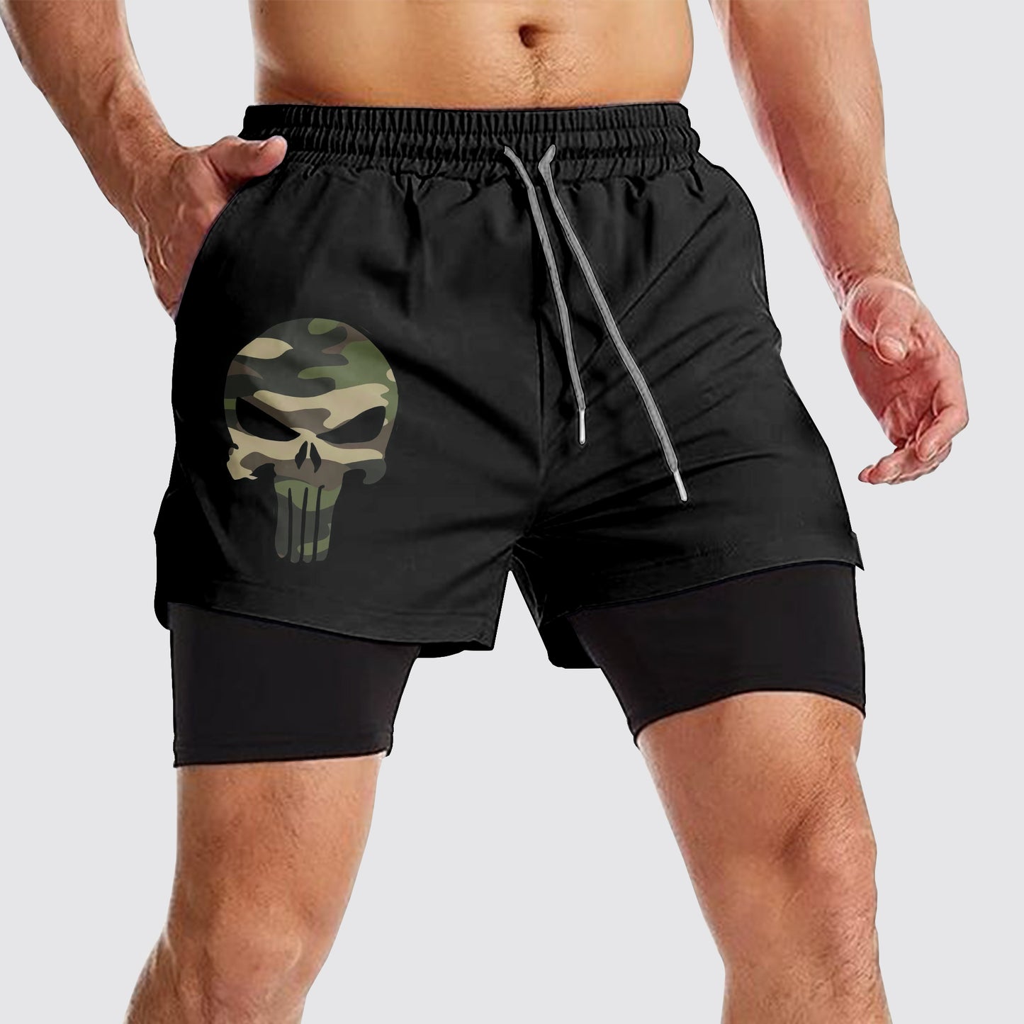 Camo Double Layer Performance Shorts- AA08077