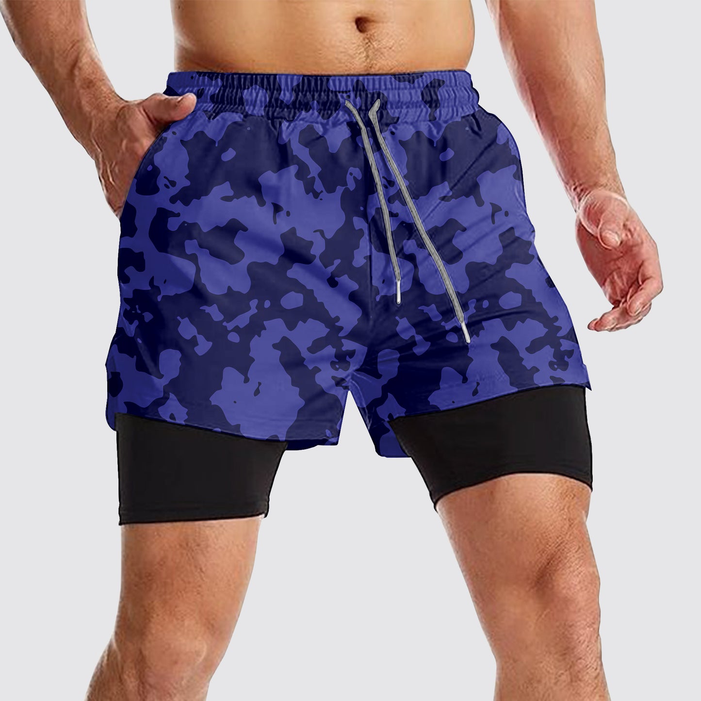 Camo Double Layer Performance Shorts- AA08083