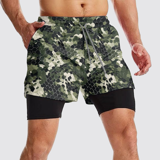 Camo Double Layer Performance Shorts- AA08084