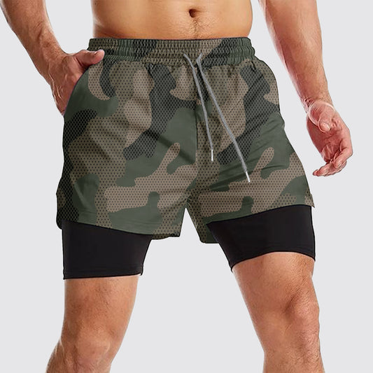 Camo Double Layer Performance Shorts- AA08085