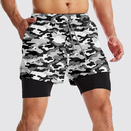 Camo Double Layer Performance Shorts- AA08089