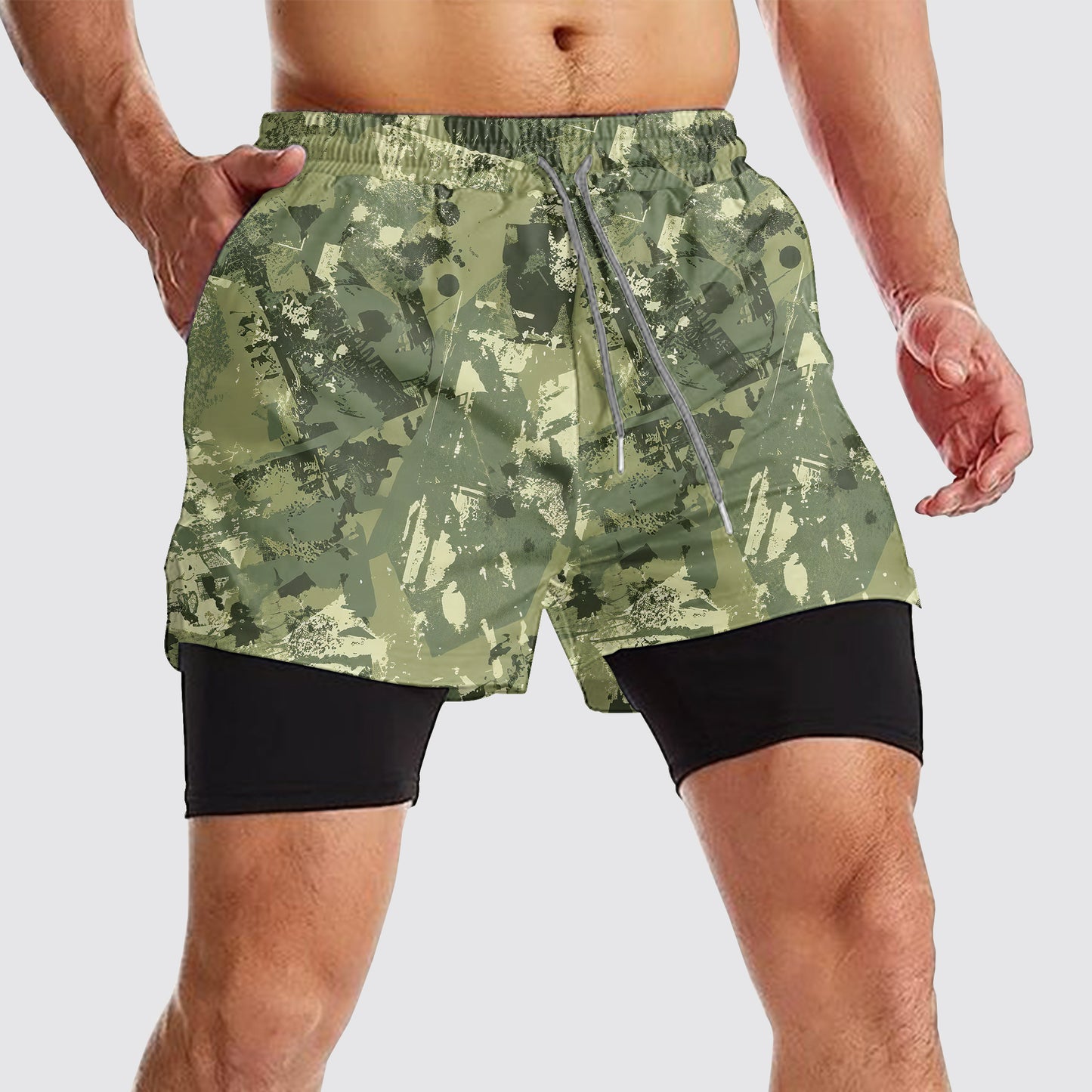 Camo Double Layer Performance Shorts- AA08094