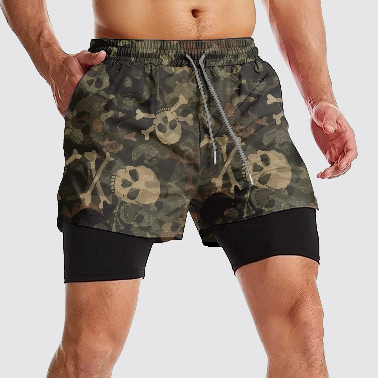 Camo Double Layer Performance Shorts- AA08097