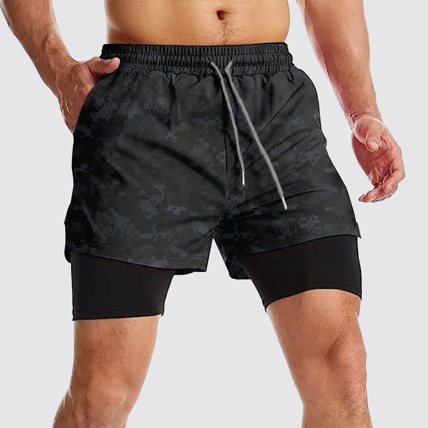 Camo Double Layer Performance Shorts- AA08100