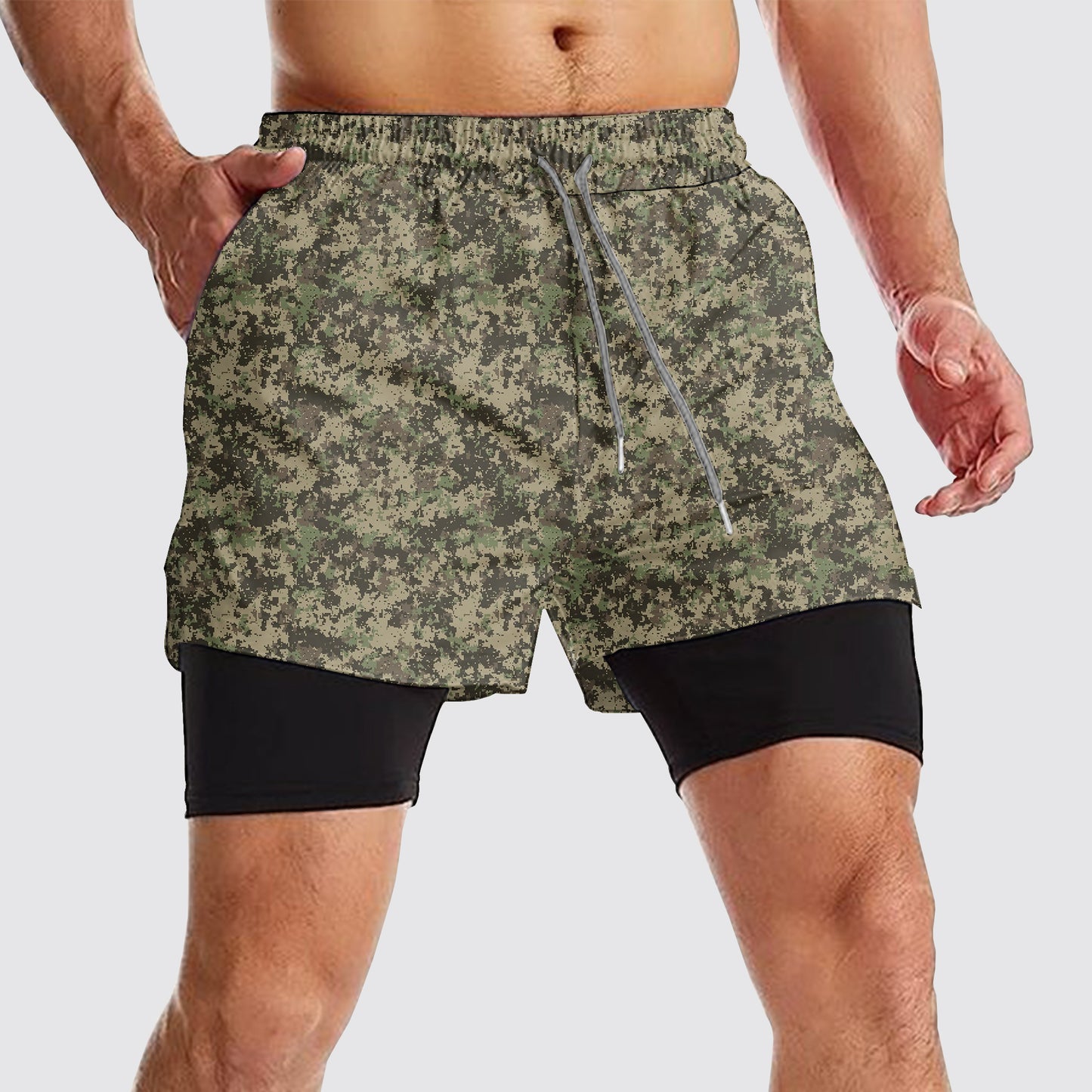 Camo Double Layer Performance Shorts- AA08102