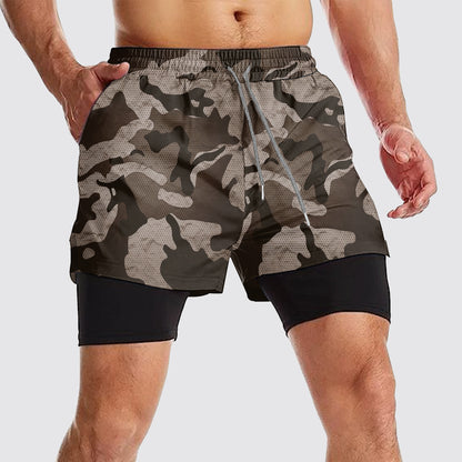 Camo Double Layer Performance Shorts- AA08103