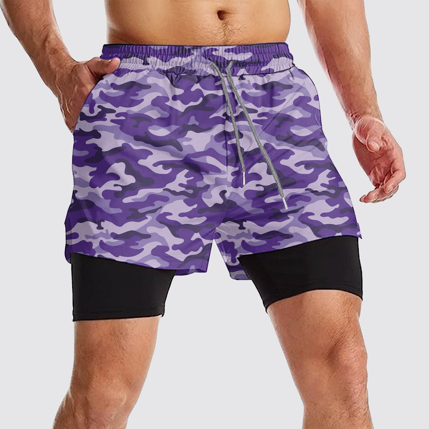 Camo Double Layer Performance Shorts- AA08104