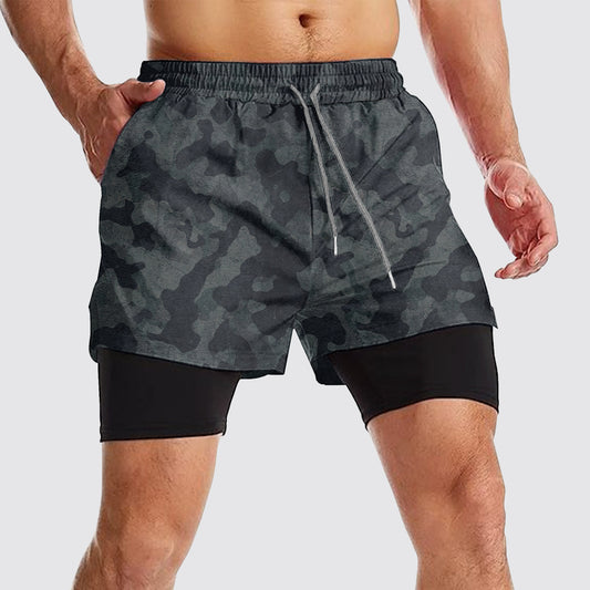 Camo Double Layer Performance Shorts- AA08110