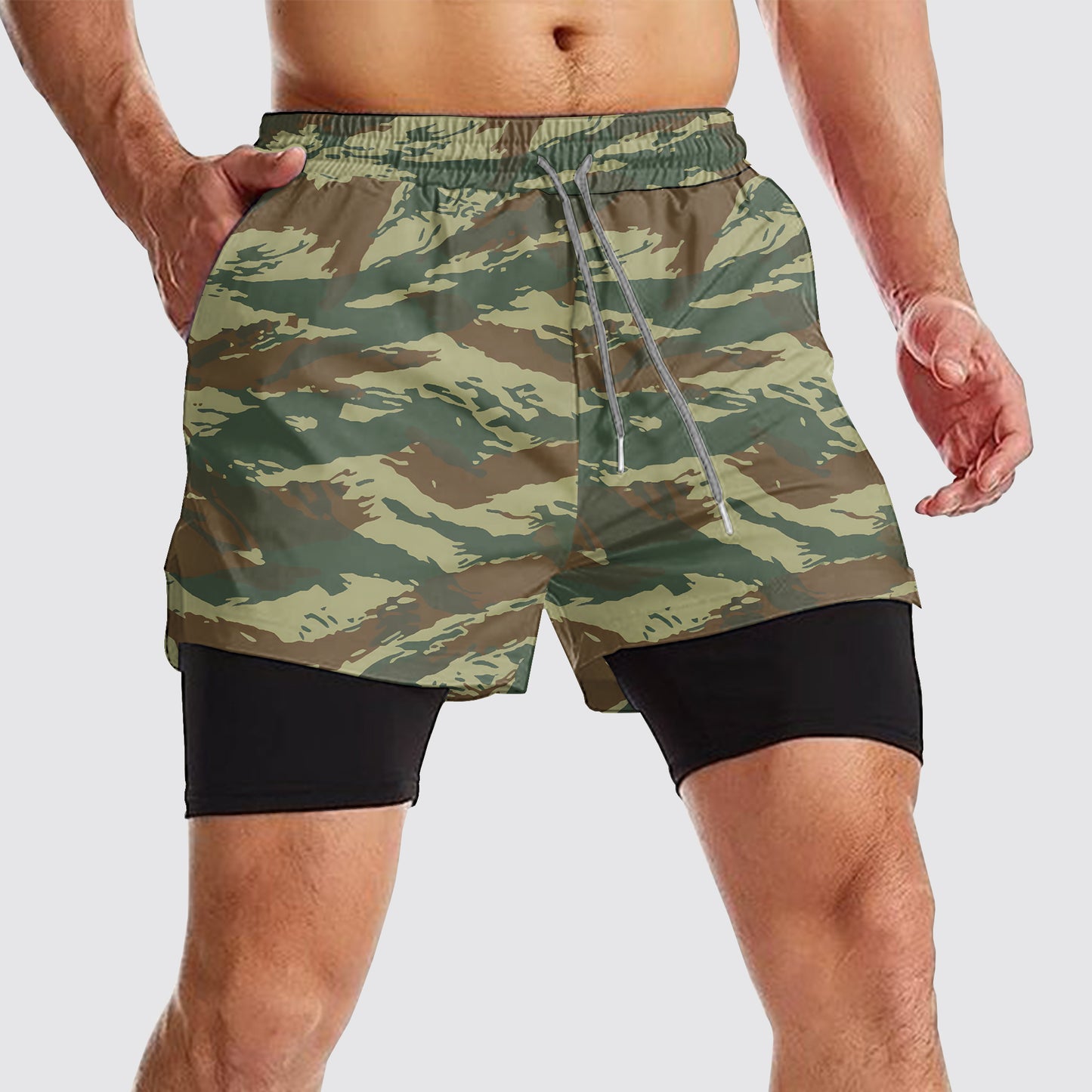 Camo Double Layer Performance Shorts- AA08111