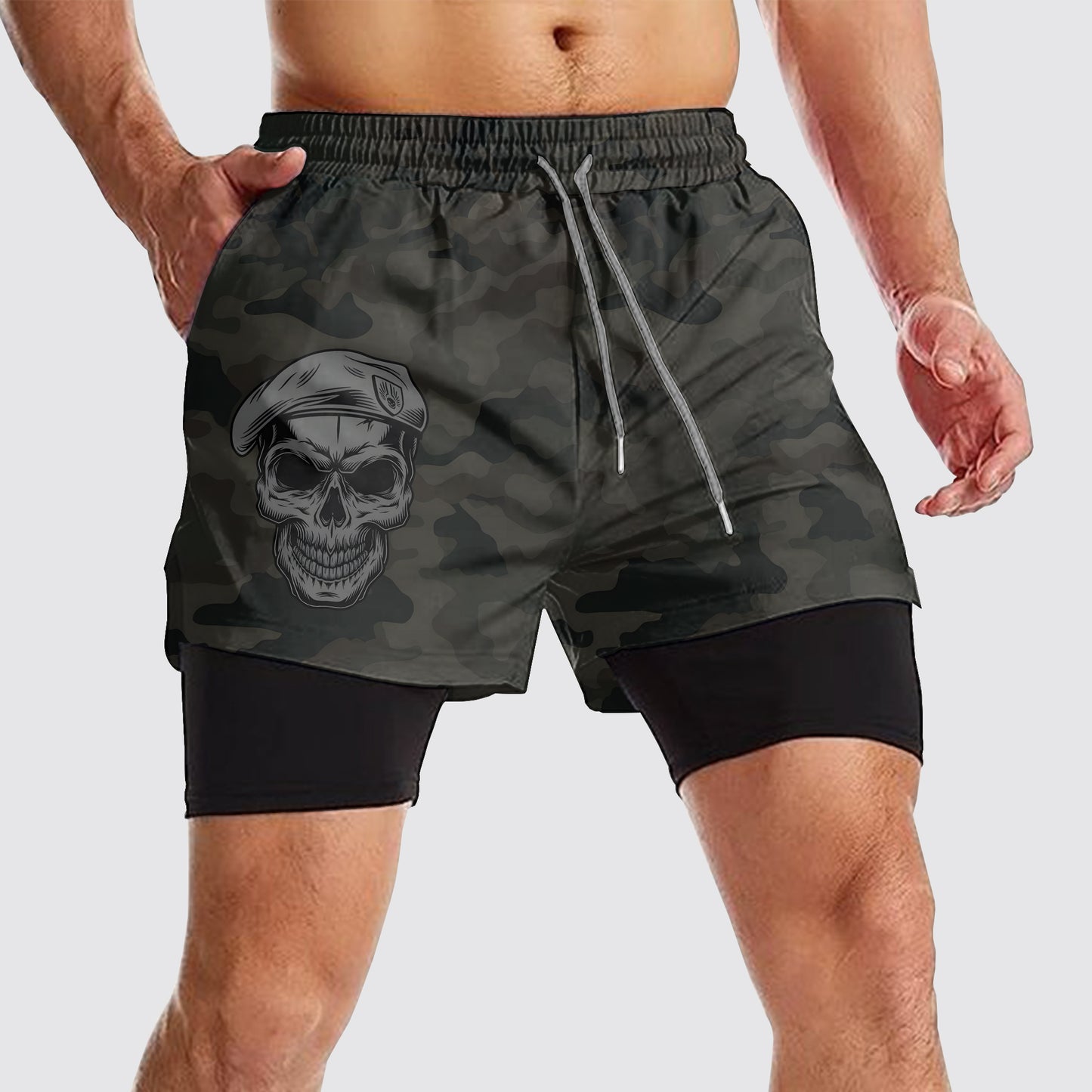 Camo Double Layer Performance Shorts- AA08112