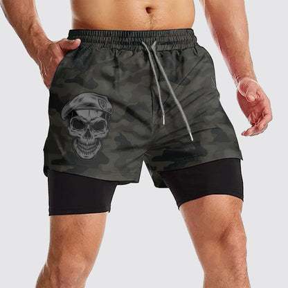Camo Double Layer Performance Shorts- AA08112