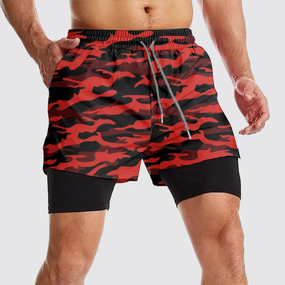 Camo Double Layer Performance Shorts- AA08114