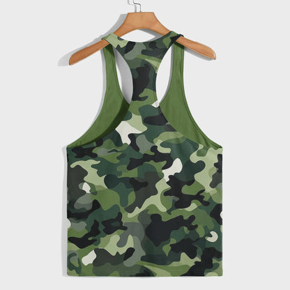 Camo Racerback Tank Top – Tactical Strength for Bodybuilders- AA08115