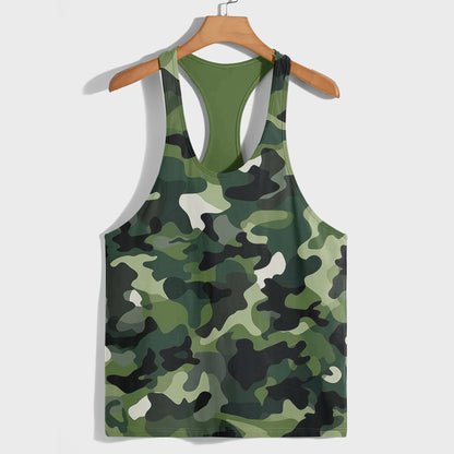 Camo Racerback Tank Top – Tactical Strength for Bodybuilders- AA08115