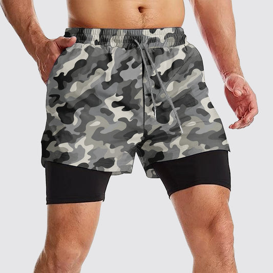 Camo Double Layer Performance Shorts- AA08142