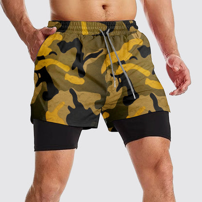 Camo Double Layer Performance Shorts- AA08146