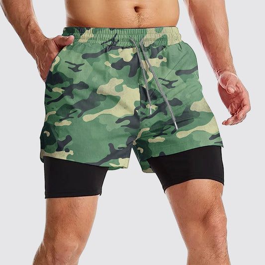 Camo Double Layer Performance Shorts- AA08151