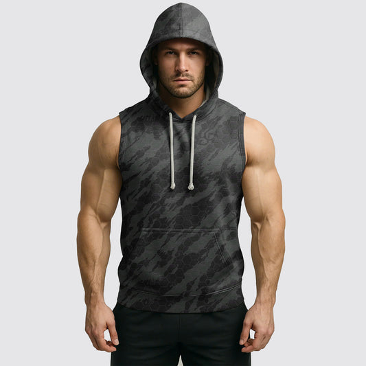 Men's Camo Sleeveless Hoodie- AA08253