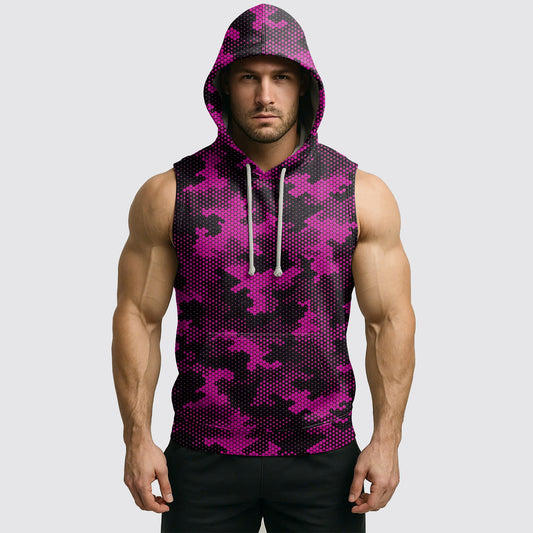 Men's Camo Sleeveless Hoodie- AA08255