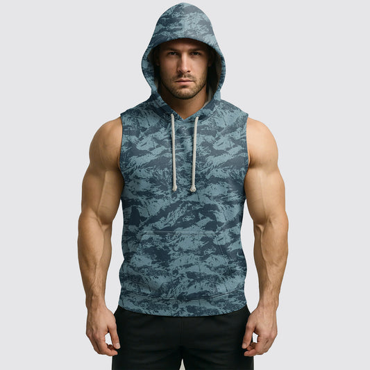 Men's Camo Sleeveless Hoodie- AA08264