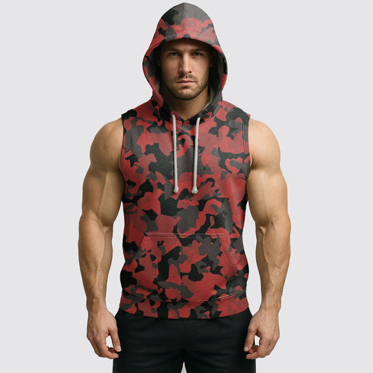 Men's Camo Sleeveless Hoodie- AA08270