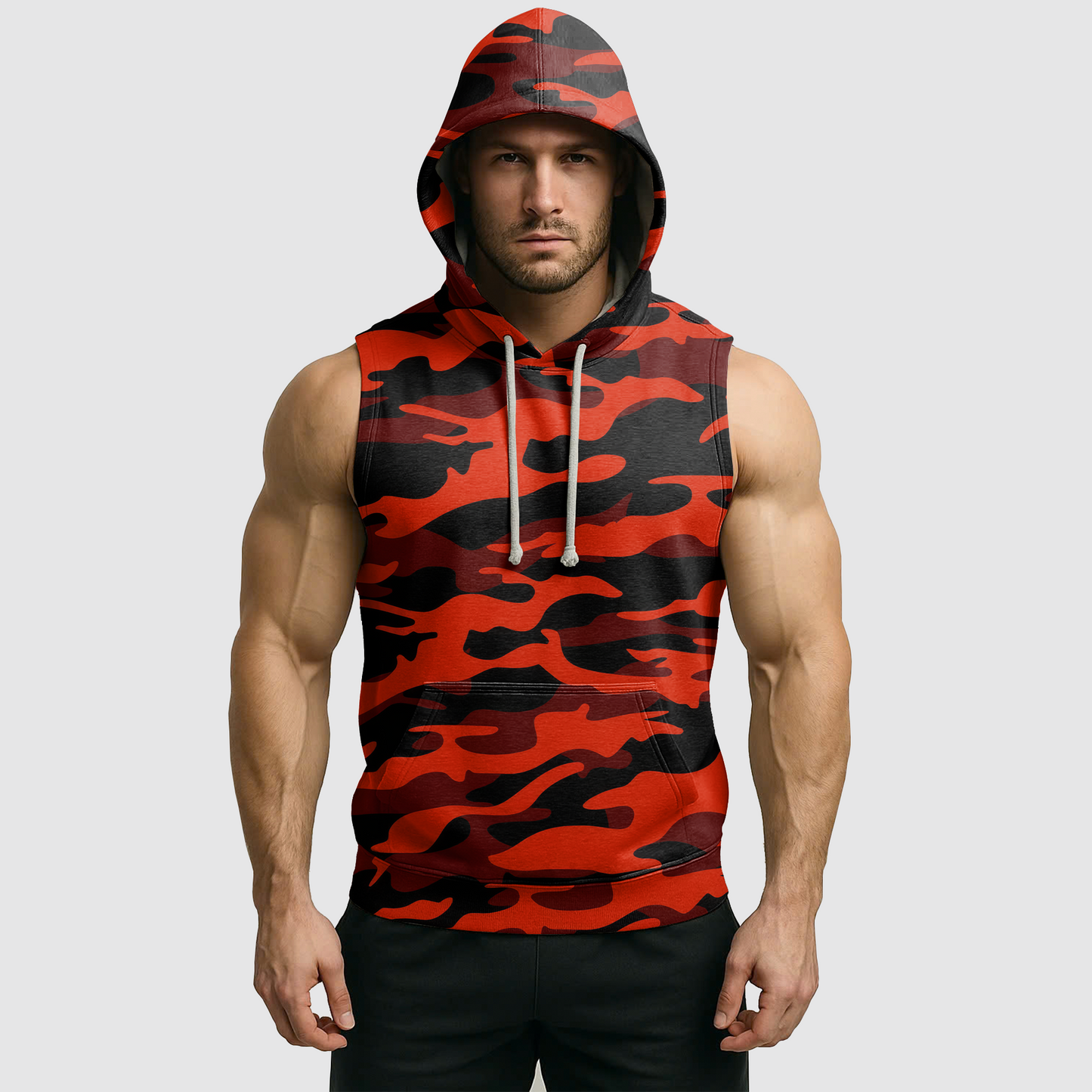 Men's Camo Sleeveless Hoodie- AA08271
