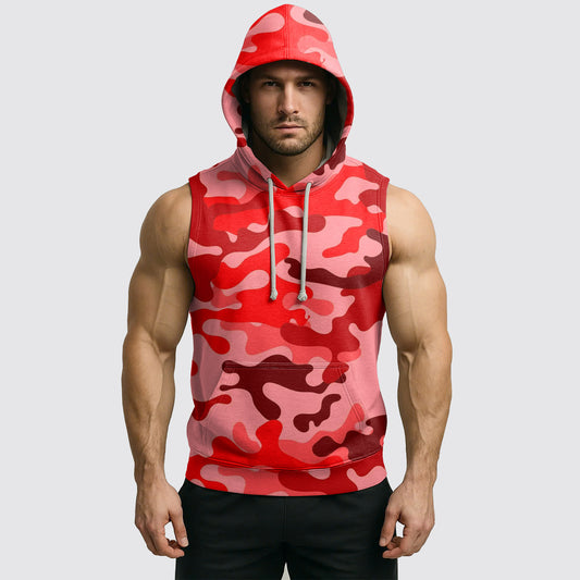 Men's Camo Sleeveless Hoodie- AA08278