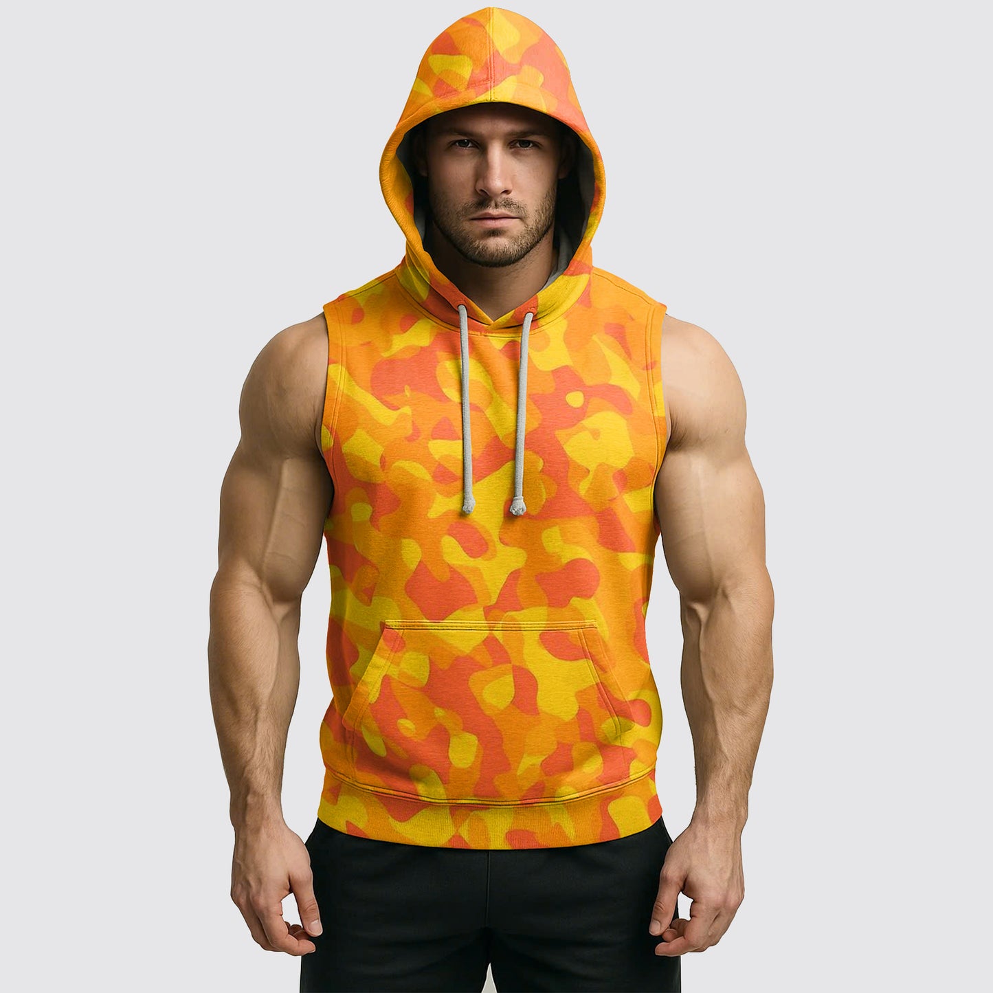 Men's Camo Sleeveless Hoodie- AA08279