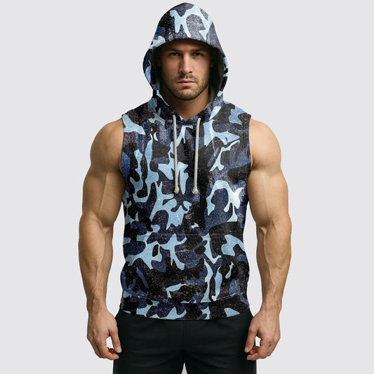 Men's Camo Sleeveless Hoodie- AA08292