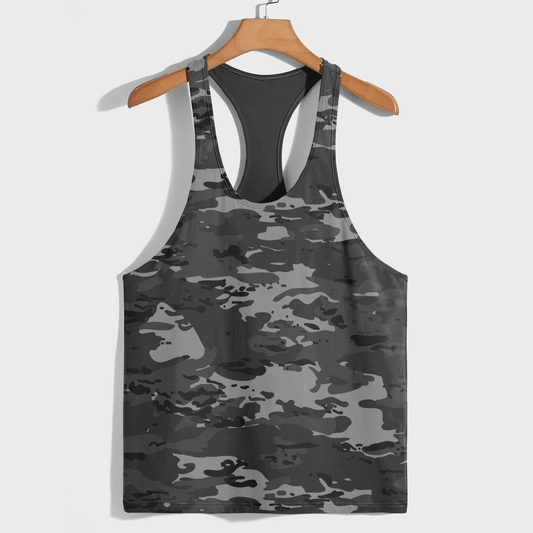 Camo Racerback Tank Top – Tactical Strength for Bodybuilders- AA08861