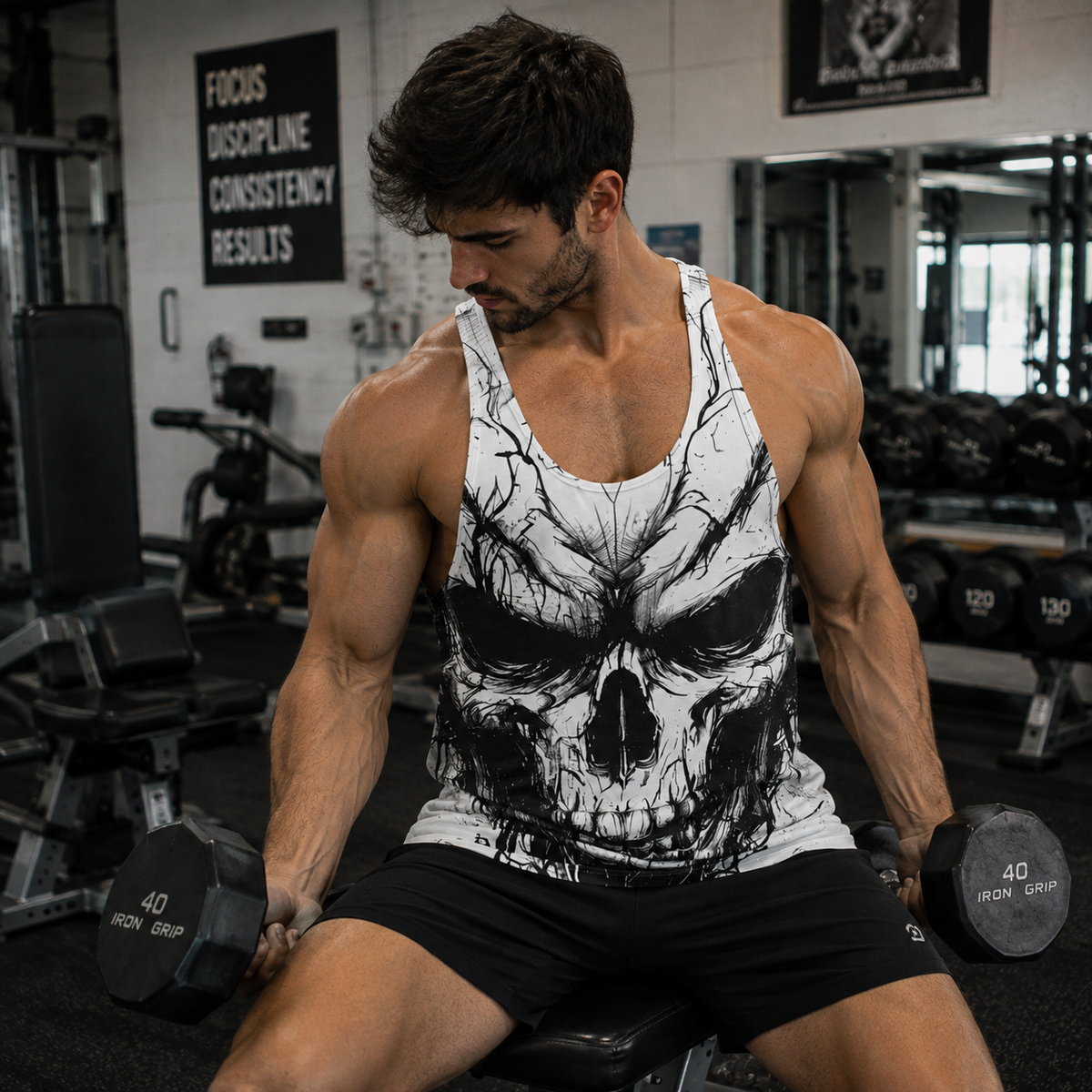 Skull 3D Racerback Tank Top- AA08697