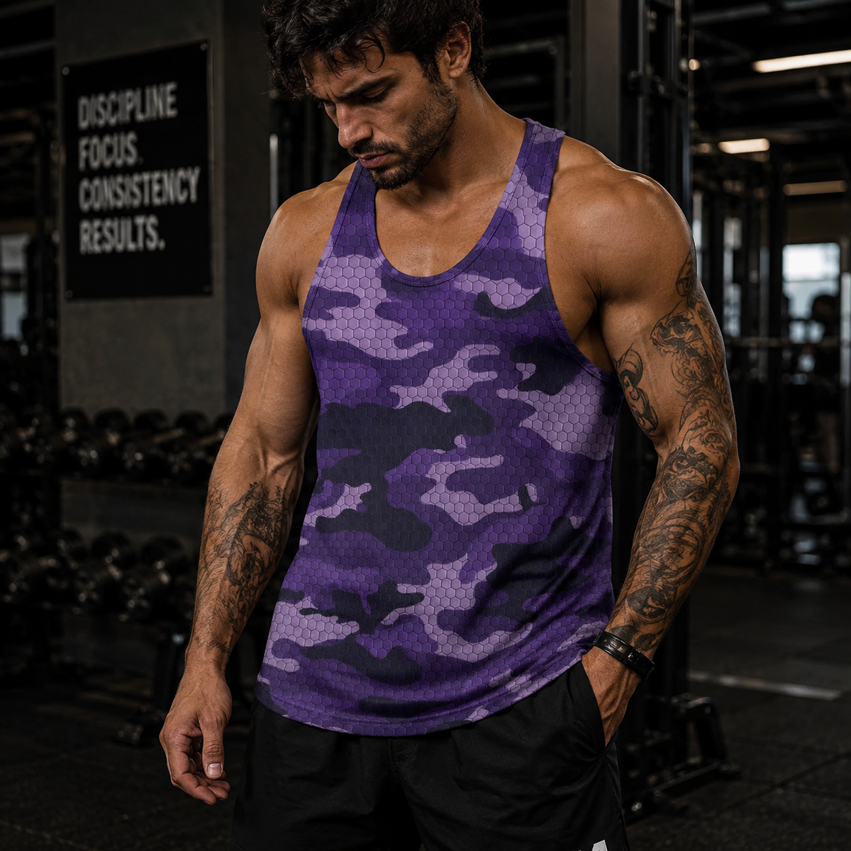 Camo Racerback Tank Top – Tactical Strength for Bodybuilders- TT03200