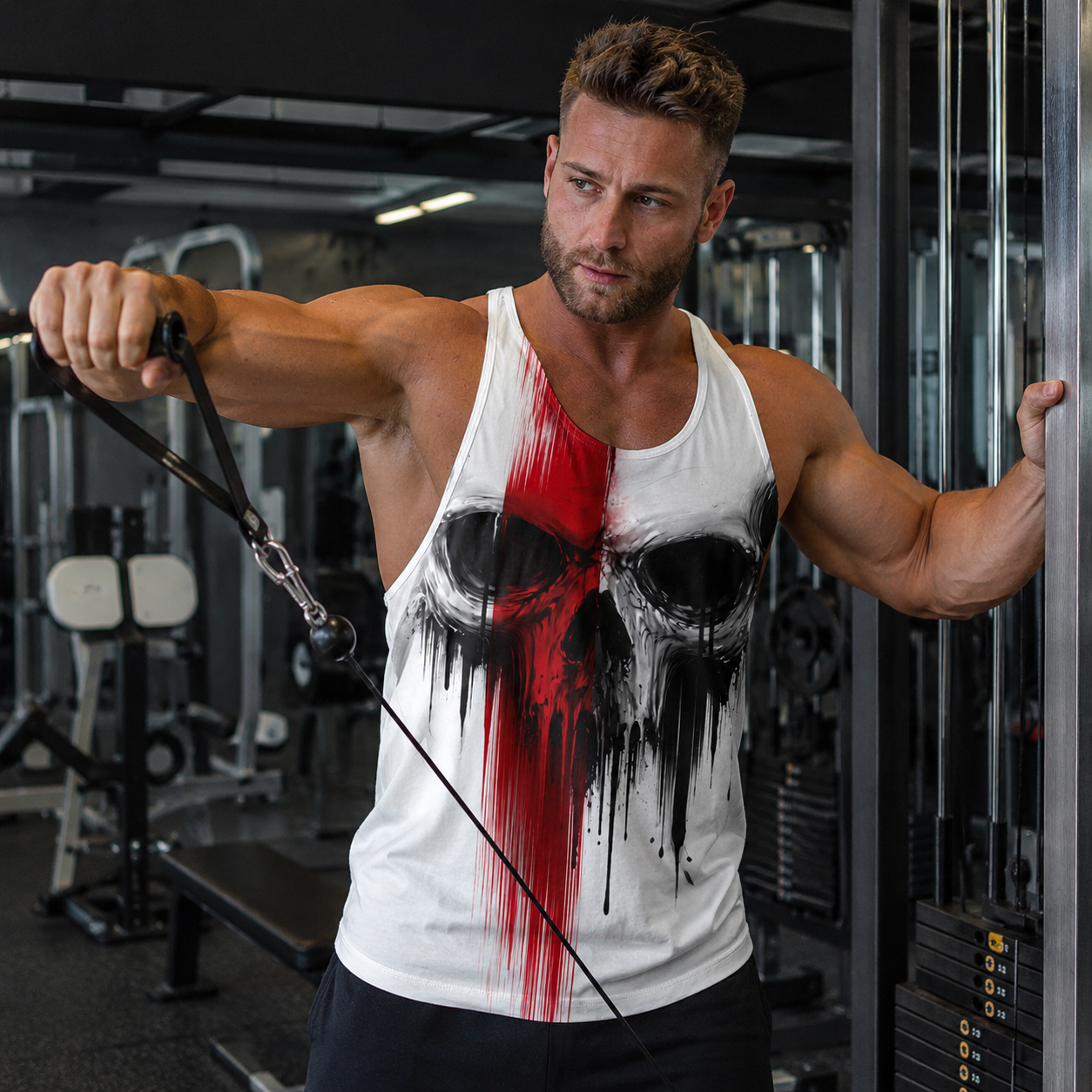 Skull Power Training Tank Top for Men- TT02910