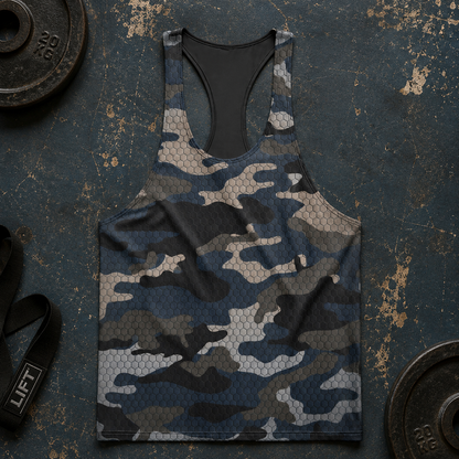 Camo Racerback Tank Top – Tactical Strength for Bodybuilders- TT03196