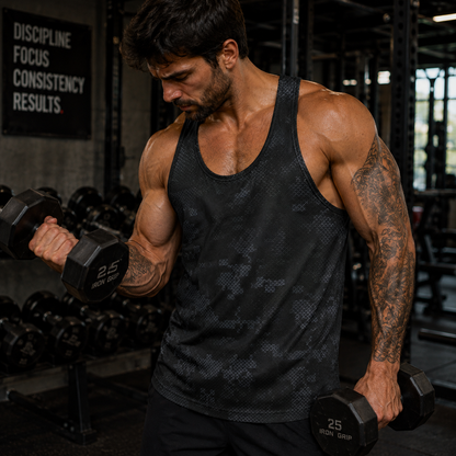 Camo Racerback Tank Top – Tactical Strength for Bodybuilders- AA07084