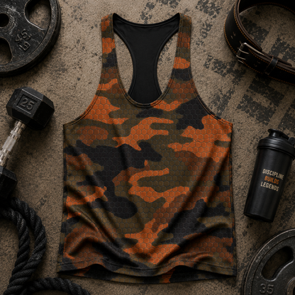 Camo Racerback Tank Top – Tactical Strength for Bodybuilders- TT03194