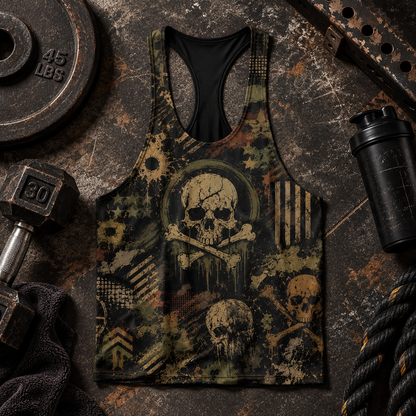 Camo Racerback Tank Top – Tactical Strength for Bodybuilders- TT03203