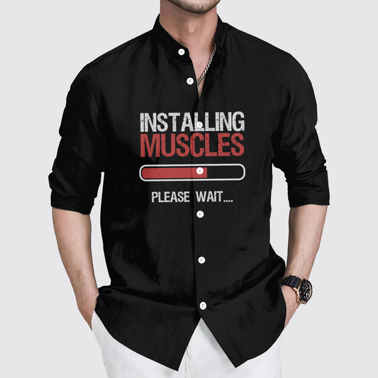 GymPro Stand Collar Button Shirt- TT00783