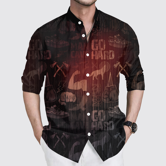 GymPro Stand Collar Button Shirt- TT00804