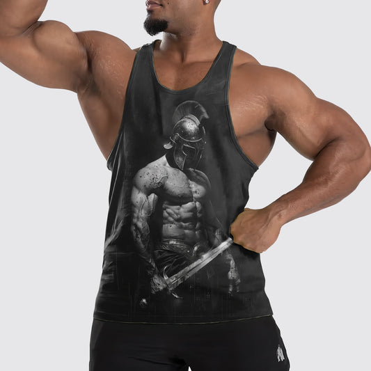 Warrior Spirit 3D Tank Top – Fierce Battle Artwork for Gym Warriors- TT01496