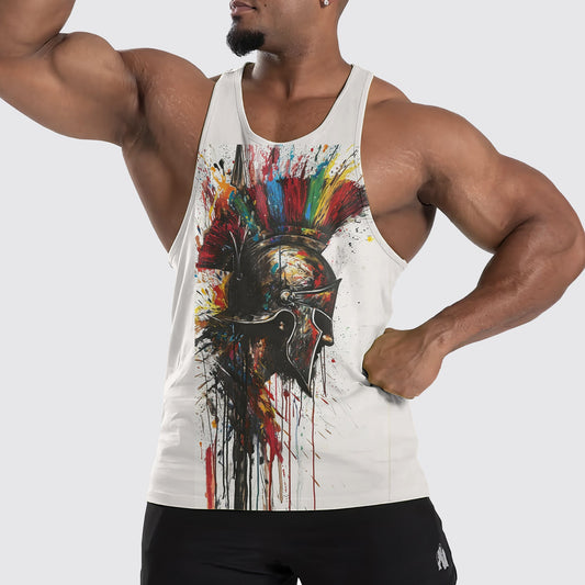 Warrior Spirit 3D Tank Top – Fierce Battle Artwork for Gym Warriors- TT01512