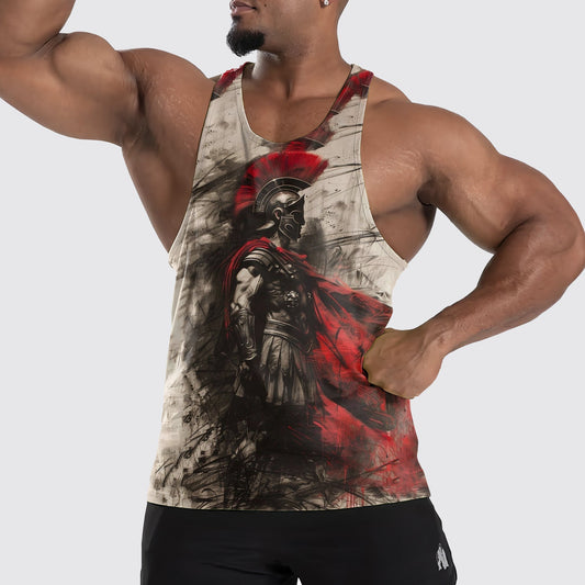 Warrior Spirit 3D Tank Top – Fierce Battle Artwork for Gym Warriors- TT01536