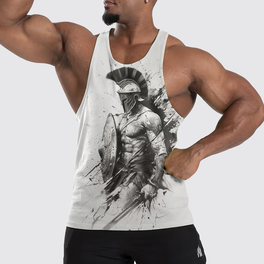 Warrior Spirit 3D Tank Top – Fierce Battle Artwork for Gym Warriors- TT01542