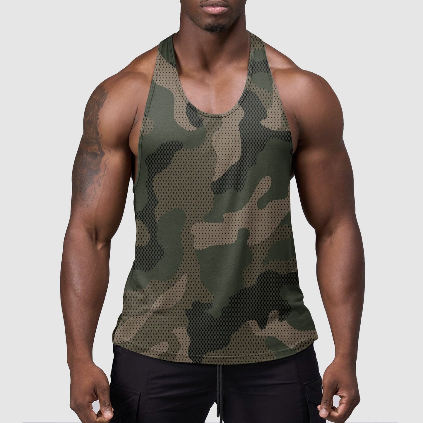 StealthFlex Camo Tank Top- Performance Fit for Bodybuilders- TT01556