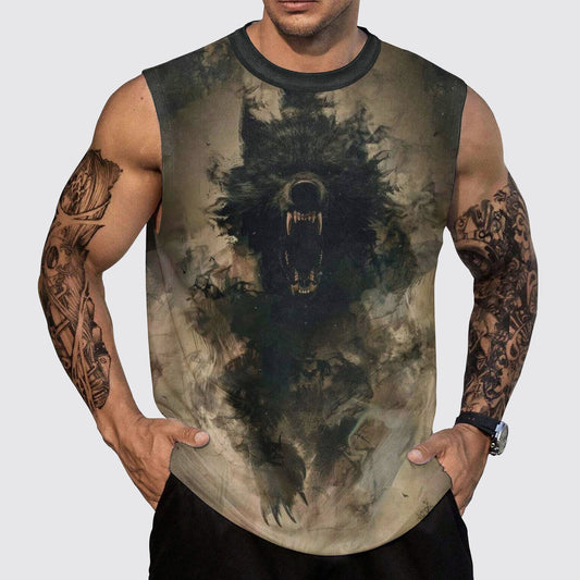 Wolf Round Neck Tank Top – Untamed Spirit Edition- TT01752