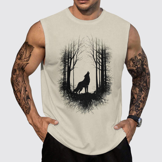 Wolf Round Neck Tank Top – Untamed Spirit Edition- TT01755